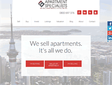 Tablet Screenshot of apartmentspecialists.co.nz